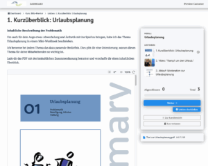 Screenshot der Kursplattform von Robert Jautschus mit den Lektionen des BlitzMentor-Minikurses für junge Führungskräfte mit Familie.